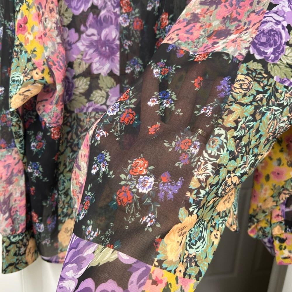 NWT Zara The Amelie Patchwork Floral Shirt | Whimsigoth Blouse | M - Picture 11 of 12